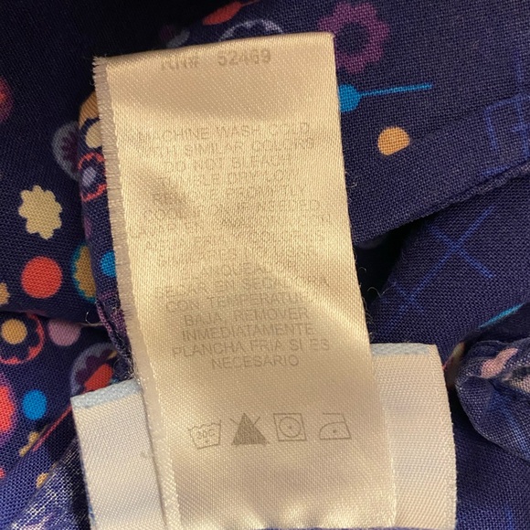 Wrap style vneck pullover SB Scrubs top nurse medical uniform women L dark blue - Picture 8 of 11